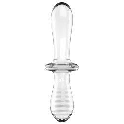 Satisfyer Gode en verre Double Crystal 18.5 x 3.5cm Transparent